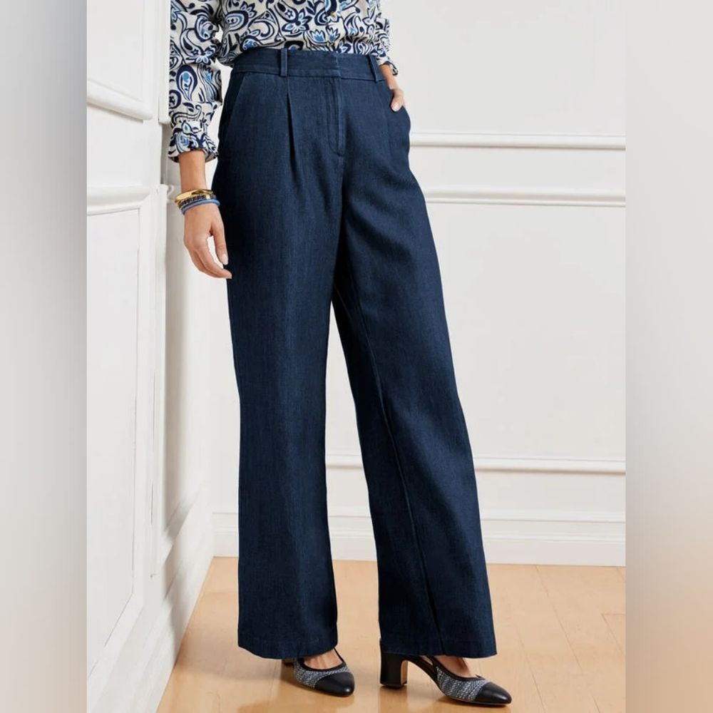 Talbot Weston Denim High Rise Wide Leg Pants Women's Size 24W